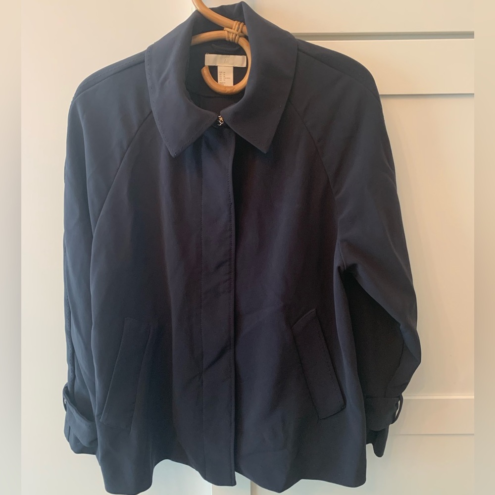 H&M womens coat size 14 Navy Blue,